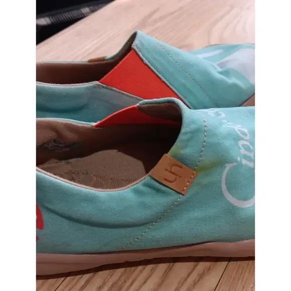 RARE Cinderella Women's Casual Slip-On Shoes - Teal and Orange - Picture 5 of 12